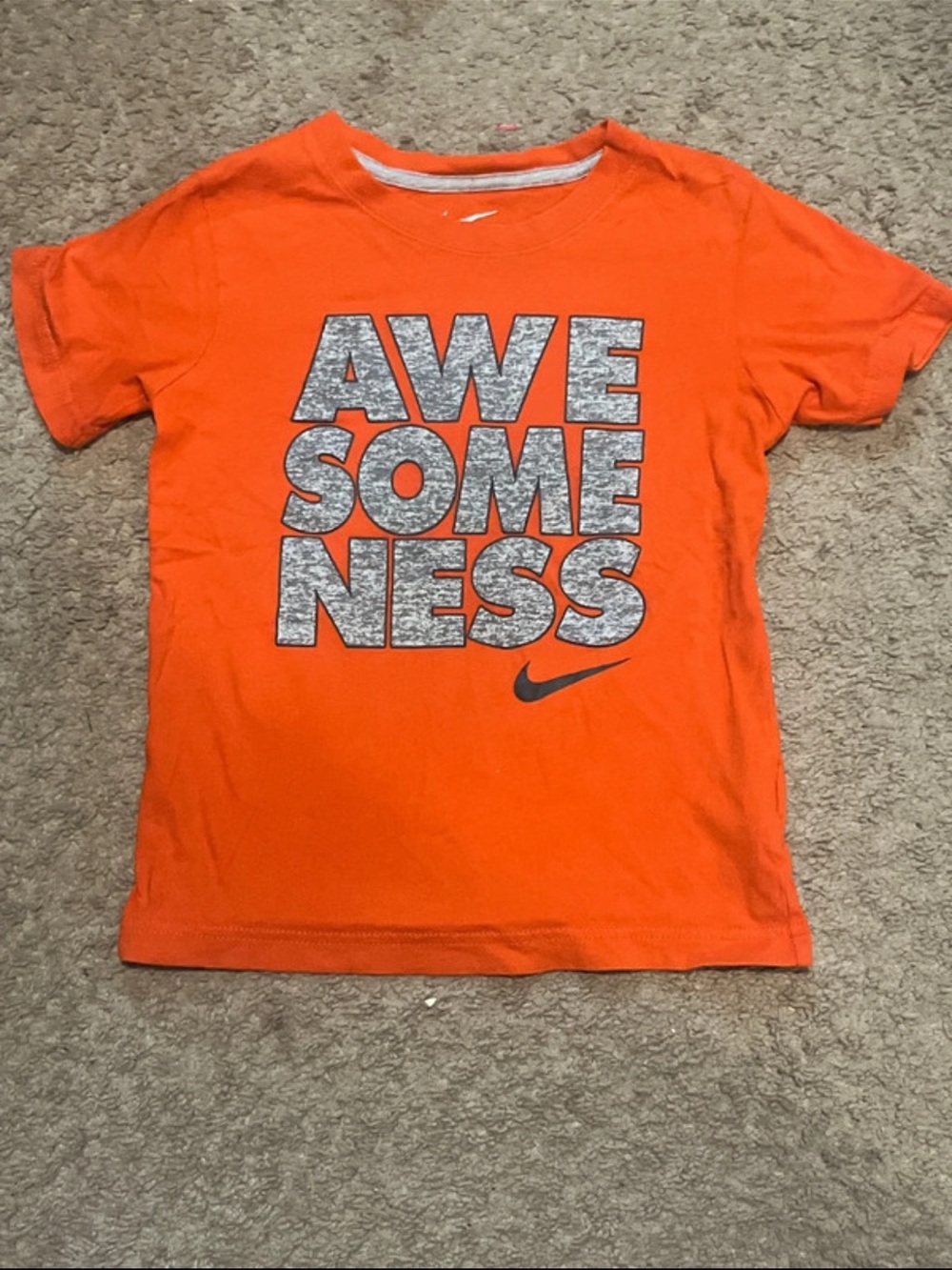 Nike Kids Orange 'AWESOMENESS' Graphic Tee